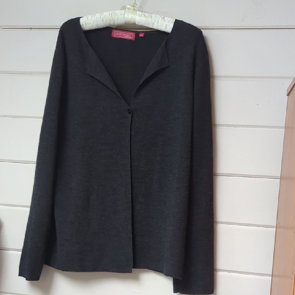 Classic Wool  Dark Grey Cardigan